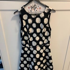 Eliza j formal black and white polka-dot dress